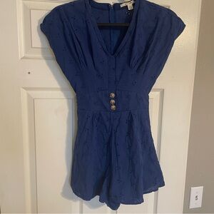 Blue Eyelet Romper